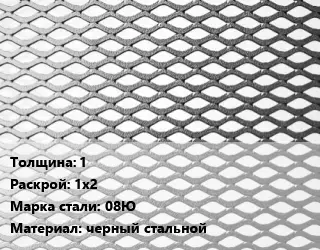 Лист просечно-вытяжной 1 1х2 Сталь: 08Ю черный стальной